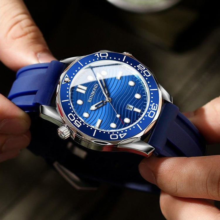 BINBOND B2820 Luminous 30m Waterproof Men Sports Quartz Watch, White Steel Black Surface, White Steel White Surface, White Steel Blue Surface, Inter-gold Black Surface, Inter-gold Blue Surface, Black Steel Black Surface White                           ...