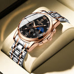 BINBOND B3591 30m Waterproof Luminous Calendar Men Watch, Rose Gold-Black, Rose Gold-White, Black Steel-Black, White Steel-Black, White Steel-White, Brown Leather-Rose-Black, Brown Leather-Rose-White, Black Leather-White-Black, Brown Leather-White-Whit...