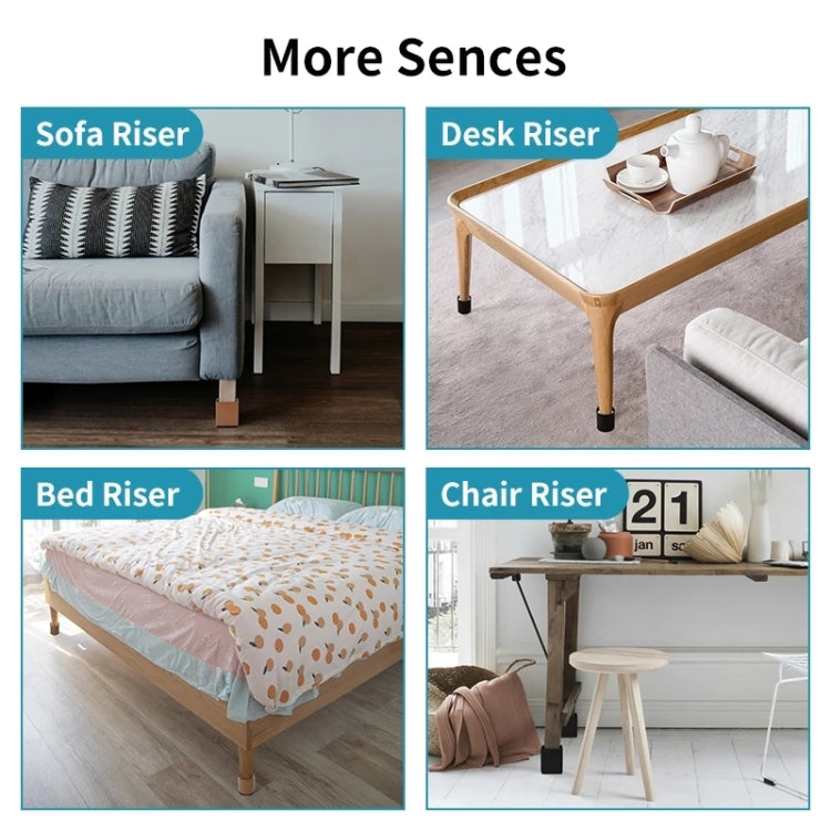 2pcs/set Furniture Carbon Steel Wraparound Heightening Foot Pad, Style:, Round 4x5cm (Black), Round 4x5cm (Brown), Round 6x5cm (Black), Round 6x5cm (Brown), Round 6x10cm (Black), Round 6x10cm (Brown), Square 4x5cm (Black), Square 4x5cm (Brown)         ...