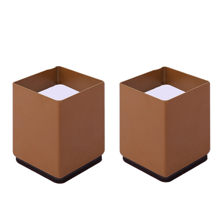2pcs/set Furniture Carbon Steel Wraparound Heightening Foot Pad, Style:, Round 4x5cm (Black), Round 4x5cm (Brown), Round 6x5cm (Black), Round 6x5cm (Brown), Round 6x10cm (Black), Round 6x10cm (Brown), Square 4x5cm (Black), Square 4x5cm (Brown)         ...