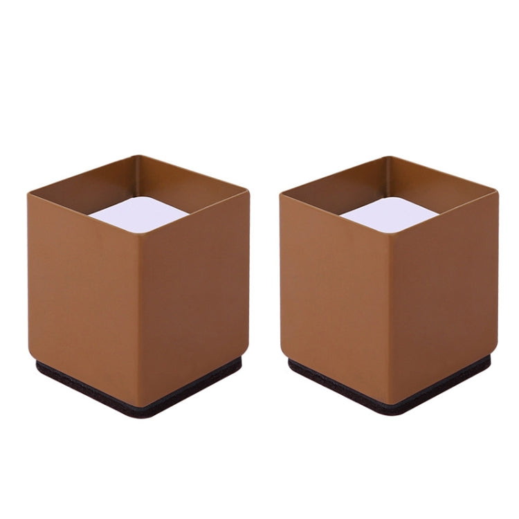 2pcs/set Furniture Carbon Steel Wraparound Heightening Foot Pad, Style:, Round 4x5cm (Black), Round 4x5cm (Brown), Round 6x5cm (Black), Round 6x5cm (Brown), Round 6x10cm (Black), Round 6x10cm (Brown), Square 4x5cm (Black), Square 4x5cm (Brown)         ...