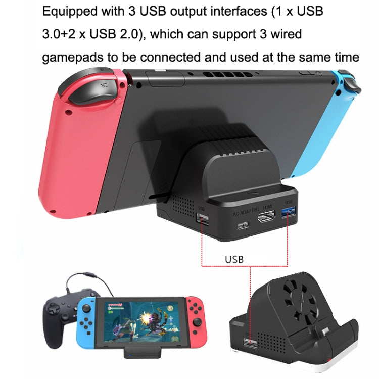 For Nintendo Switch / Switch OLED SW300 HDMI Video Casting Converter Cooling Fan Base Charger, Cooling Fan Base Charger