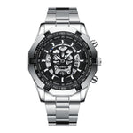 BINBOND S034 30M Waterproof Quartz Watch Skull Skeleton Luminous Watch