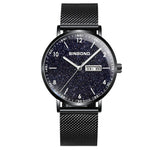BINBOND B3820 30M Waterproof Ultra-thin Quartz Luminous Starry Watch, Black Net-Black-Starry, White Net-White-Starry, Black Leather-Black-Starry, Black Leather-White-Starry, Black Net-Rose Gold-Starry, Black Leather-Rose Gold-Starry                    ...