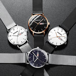 BINBOND B3820 30M Waterproof Ultra-thin Quartz Luminous Starry Watch, Black Net-Black-Starry, White Net-White-Starry, Black Leather-Black-Starry, Black Leather-White-Starry, Black Net-Rose Gold-Starry, Black Leather-Rose Gold-Starry                    ...