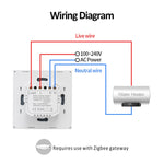 مفتاح ذكي Tuya ZigBee 40A عالي الطاقة لسخان ماء، ضوء، مكيف هواء مع تحكم صوتي عن بعد، ZigBee 40A أبيض، ZigBee 40A أسود