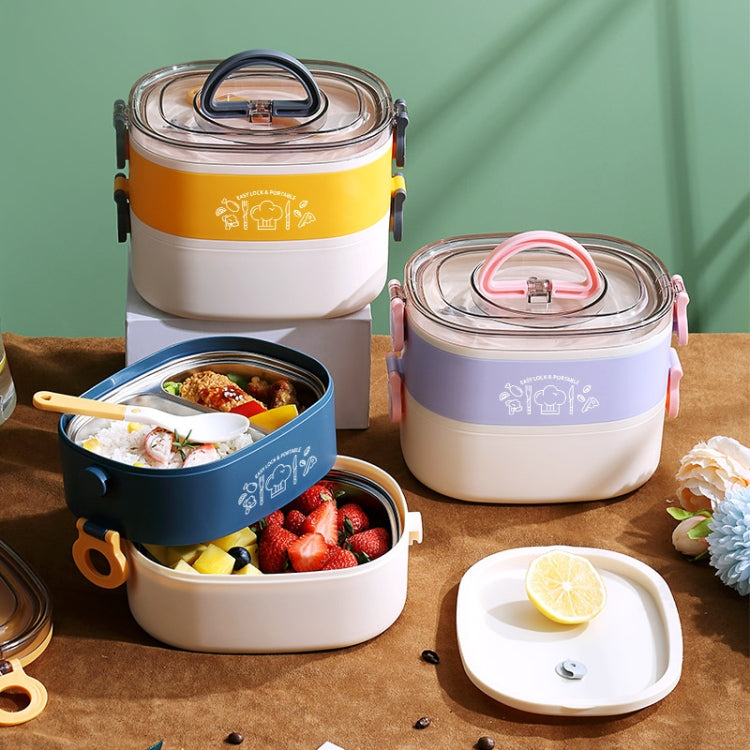 Large Capacity Oval Divided Portable Office Insulation Lunch Box, 600ml (Stainless Yellow), 600ml (Stainless Purple), 1.2L (Stainless Yellow), 1.2L (Stainless Purple), 600ml (Plastic Blue), 600ml (Plastic Yellow), 600ml (Plastic Purple)                ...