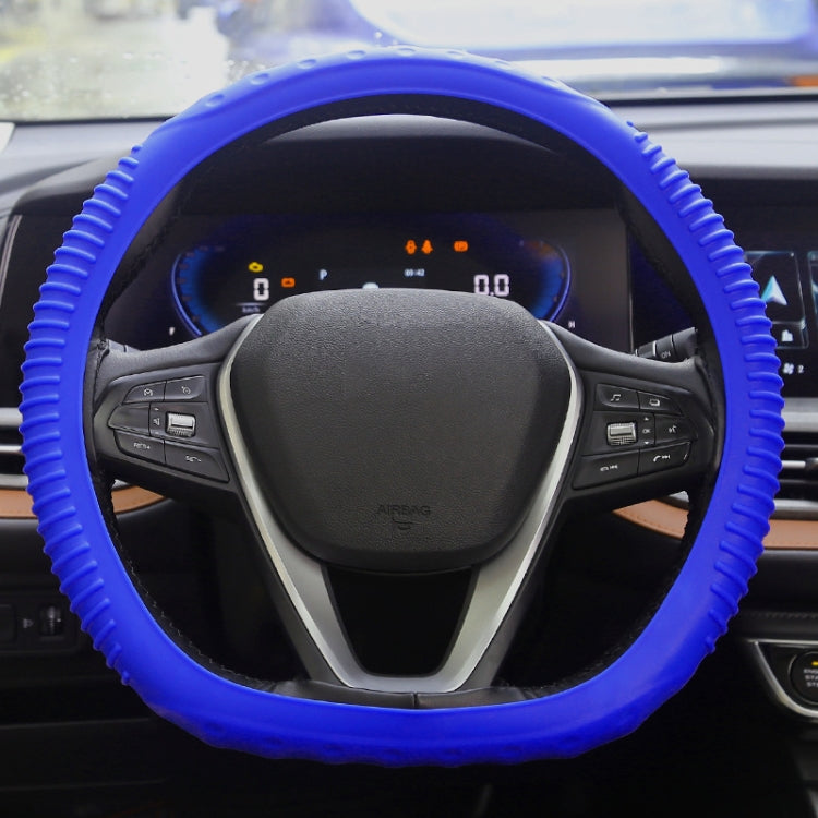 Silicone Non-slip Wear-resistant Concave Point Car Steering Wheel Cover, 34-38cm