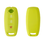 For 2023 Nissan Altima 2pcs Three-Button Key Silicone Protective Case, Black, Red, Rose Red, Pink, Blue, Apple Green, Orange, Sea Blue, Purple, Luminous Blue, Luminous Green, White