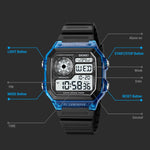 SKMEI 1998 Transparent Shell Ice Sensor Outdoor Sports Waterproof Multi-function Watch, 1998 White, 1998 Black
