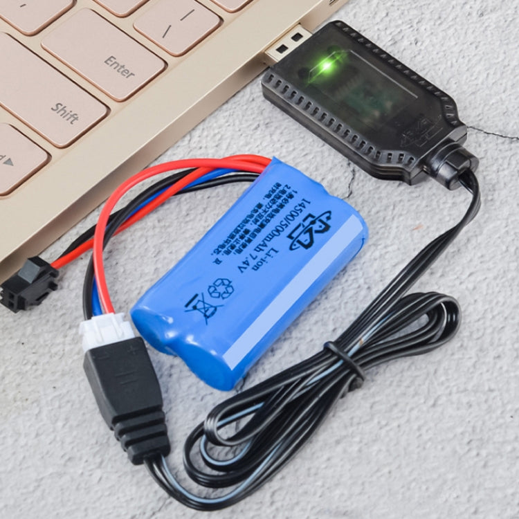 شاحن بطارية ليثيوم 7.4 فولت لملحقات طائرات الألعاب مع كابل بيانات USB