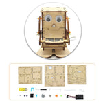 Robot Eating Coins Kids DIY Science Toy Educational Scientific Experiment Kit Wood Craft, Robot Eating Coins