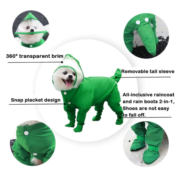 All-inclusive Pet Four-leg One-piece Outdoor Waterproof Raincoat, S, M, L, XL
