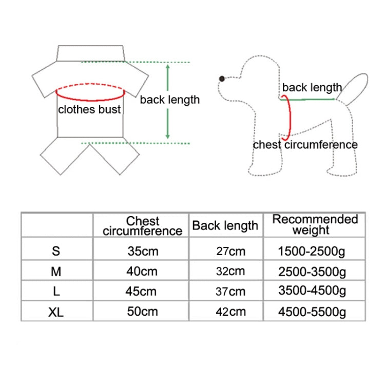 All-inclusive Pet Four-leg One-piece Outdoor Waterproof Raincoat, S, M, L, XL