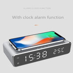 W258 مع عرض الساعة / درجة الحرارة هاتف مكتبي / شحن لاسلكي للسماعة، W258 5W (فضي)، W258 5W (أسود)