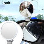 Car Rearview Auxiliary Mirror Blind Spot Viewing Mirror, Black, White, Silver