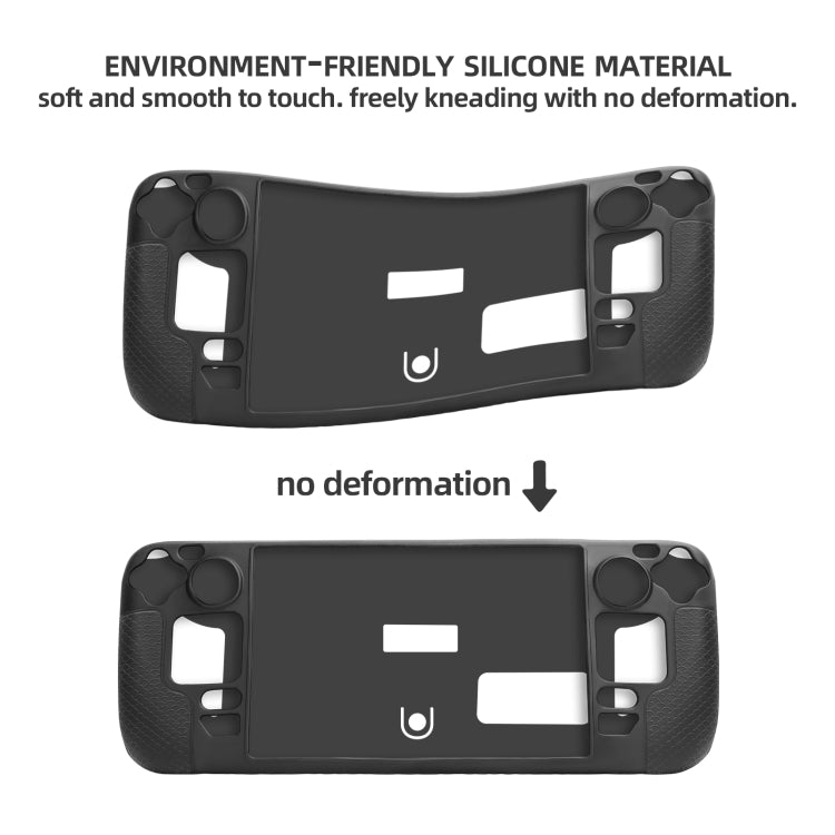 For Steam Deck Hifylux ST-PF14 Game Console Silicone Case Anti-scratch Non-slip Handheld Case Lanyard, Silicone Case Blue, Silicone Case Red