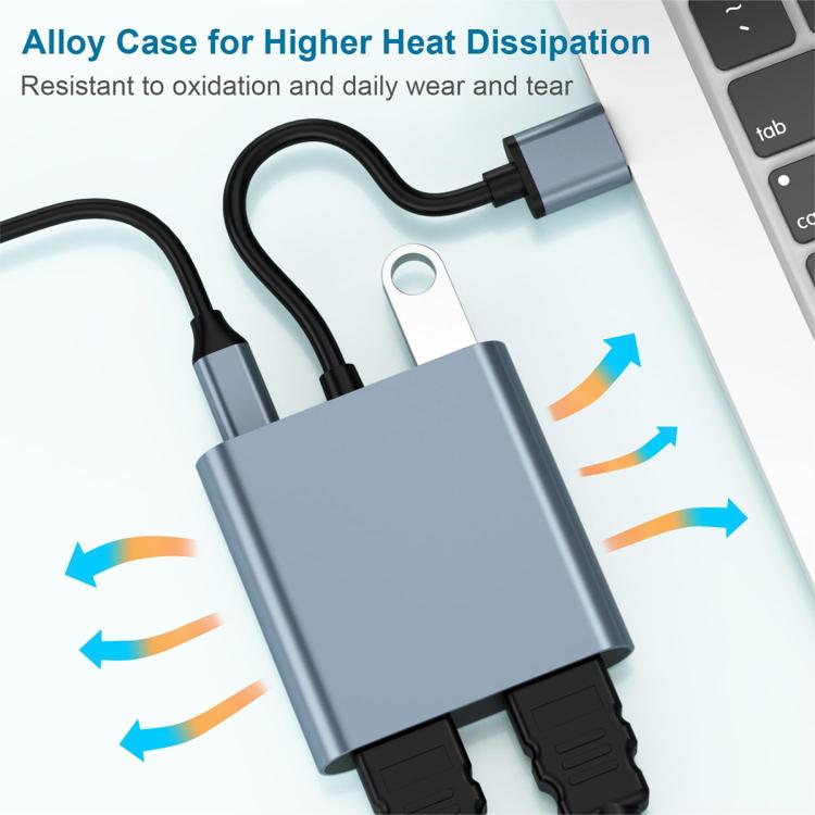 محول USB 3.0 إلى HDMI مزدوج، USB، USB-C / Type-C عالي الدقة 4K، موسع شاشة USB، USB 3.0 إلى HDMI مزدوج