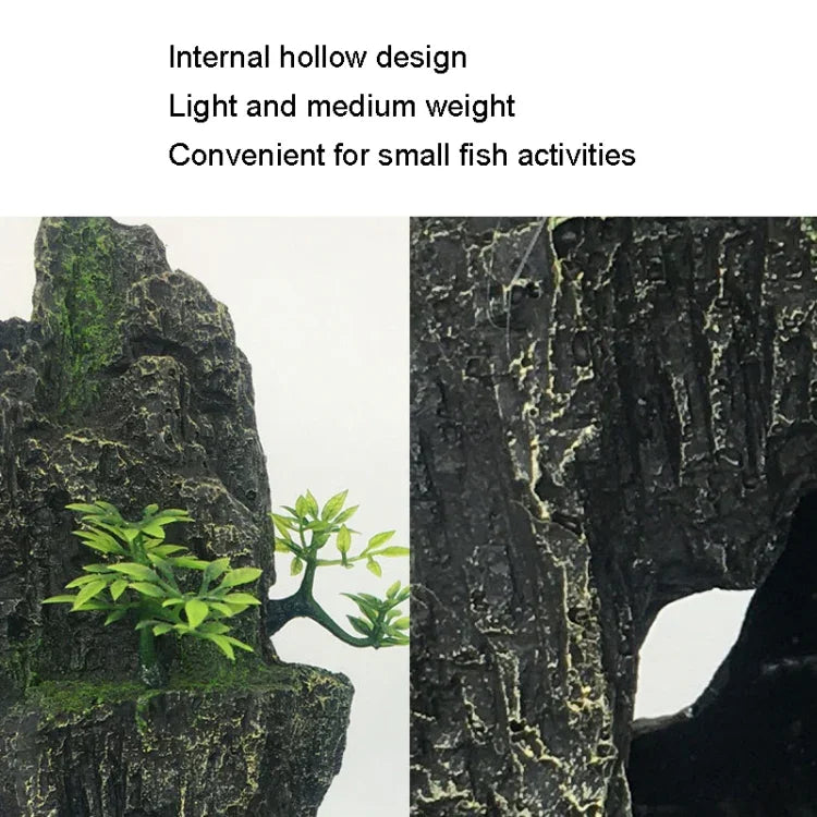 Stone Fish Tank Landscape Simulation Resin Aquarium Decorative Ornament, Style:, Cave Mountain C, Cave Mountain D, Small Rockery, Three-legged Rockery, Big Rockery, Shunfeng Mountain, Yu Mountain