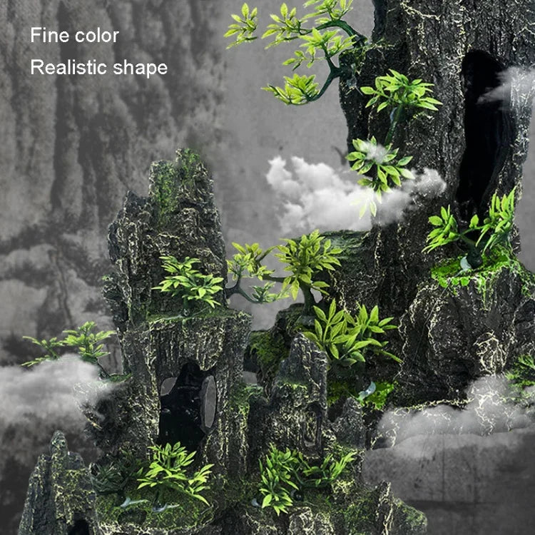 Stone Fish Tank Landscape Simulation Resin Aquarium Decorative Ornament, Style:, Cave Mountain C, Cave Mountain D, Small Rockery, Three-legged Rockery, Big Rockery, Shunfeng Mountain, Yu Mountain