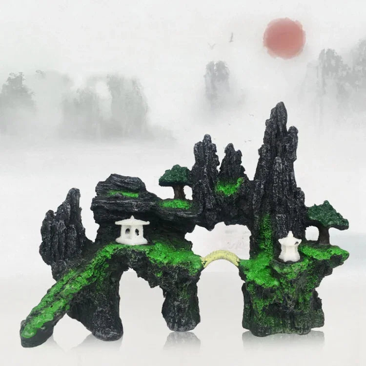Stone Fish Tank Landscape Simulation Resin Aquarium Decorative Ornament, Style:, Cave Mountain C, Cave Mountain D, Small Rockery, Three-legged Rockery, Big Rockery, Shunfeng Mountain, Yu Mountain