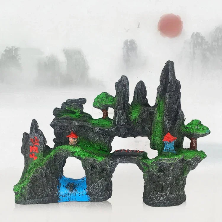 Stone Fish Tank Landscape Simulation Resin Aquarium Decorative Ornament, Style:, Cave Mountain C, Cave Mountain D, Small Rockery, Three-legged Rockery, Big Rockery, Shunfeng Mountain, Yu Mountain