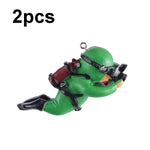 2pcs Fish Tank Diver Aquarium Ornaments Aquascape Decorations, Regular Pink, Regular Green, With Camera Blue, With Camera Black, With Camera Pink, With Camera Green, With Camera Orange, Regular Blue, Regular Orange, Regular Black