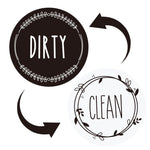 Dishwasher Round Magnet Clean Dirty Sign Double-Sided Dishwasher Magnet Cover