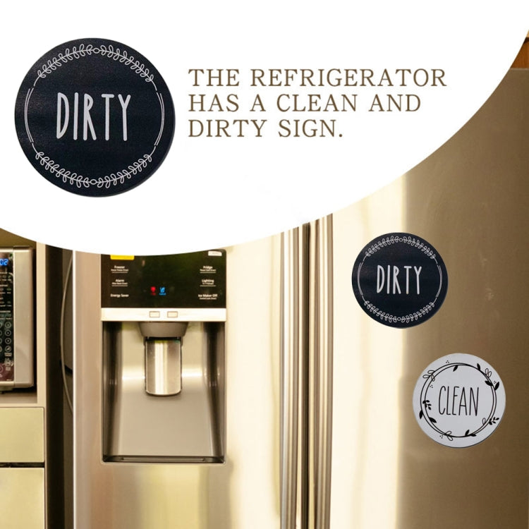 Dishwasher Round Magnet Clean Dirty Sign Double-Sided Dishwasher Magnet Cover