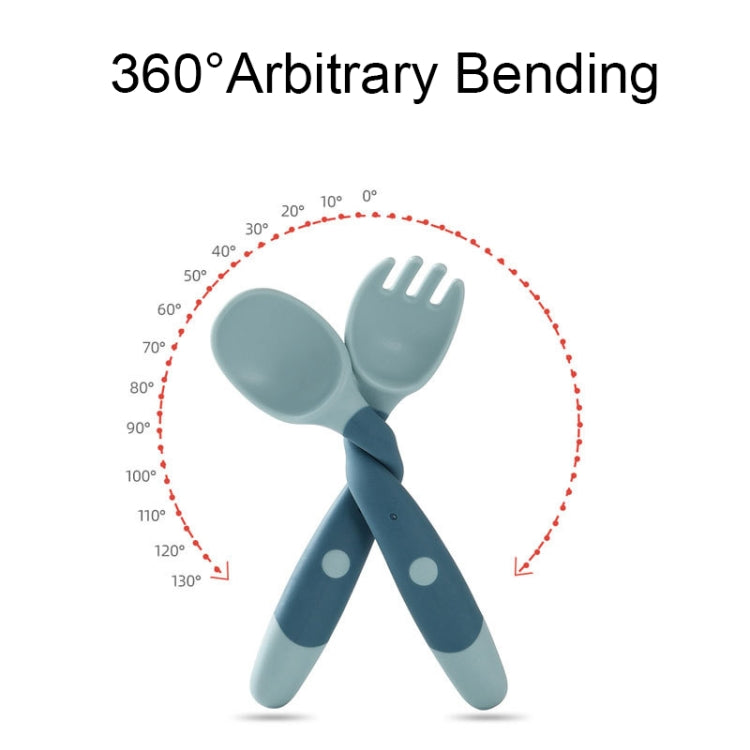 Children Eating Training Tableware Baby Bendable Silicone Soft Spoon, Green, Pink, Yellow, Purple, Boxed Green, Boxed Pink, Boxed Yellow, Boxed Purple