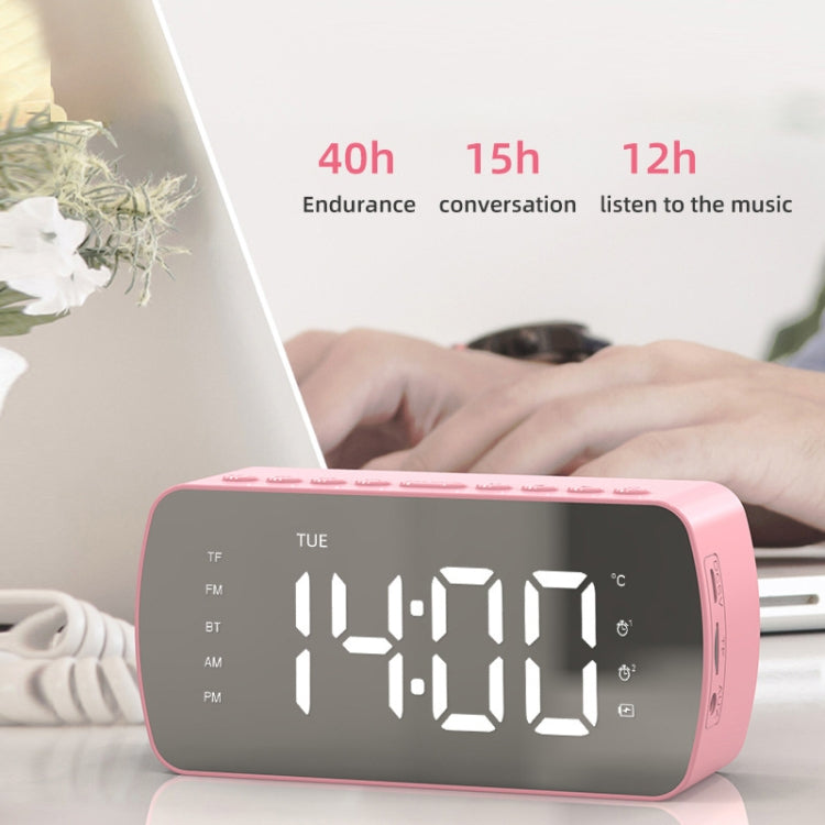 مكبر صوت بلوتوث محمول صغير مع ساعة وراديو خارجي، Q5 أسود 1400mAh، Q5 أبيض 1400mAh