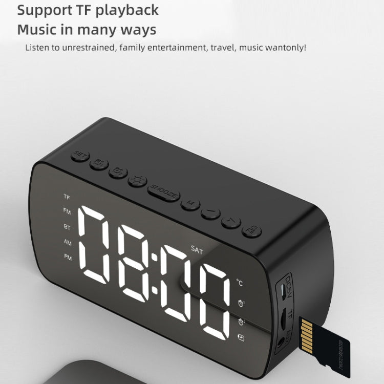 مكبر صوت بلوتوث محمول صغير مع ساعة وراديو خارجي، Q5 أسود 1400mAh، Q5 أبيض 1400mAh