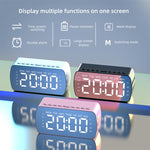 مكبر صوت بلوتوث محمول صغير مع ساعة وراديو خارجي، Q5 أسود 1400mAh، Q5 أبيض 1400mAh