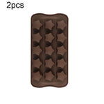 2pcs Silicone Chocolate Mold Jelly Christmas Candy Cake Mould, Style:, Gift Box, Shell, Star, Heart To Heart