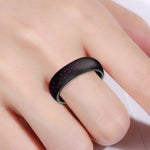 SH100 5.7mm Wide Silicone Ring Glitter Couple Ring, No.8, No.9, No.10