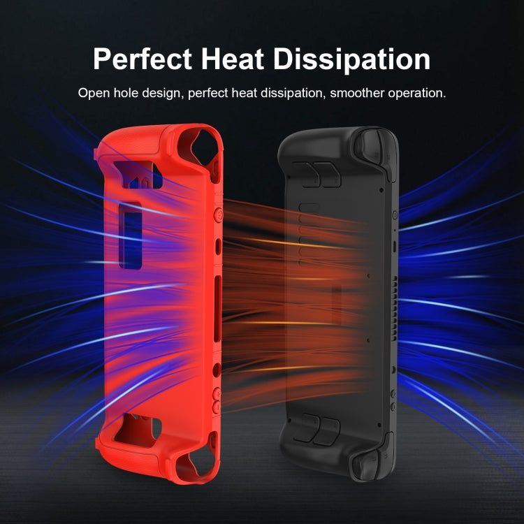 For Steam Deck Game Controller Soft Silicone Protective Cover Case With 4pcs Key Cap, SD001 (Black), SD001 (Red), SD001 (Luminous Blue), SD001 (Luminous Green)