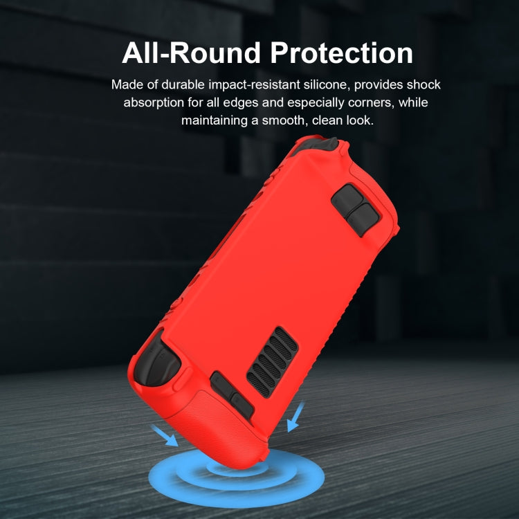 For Steam Deck Game Controller Soft Silicone Protective Cover Case With 4pcs Key Cap, SD001 (Black), SD001 (Red), SD001 (Luminous Blue), SD001 (Luminous Green)