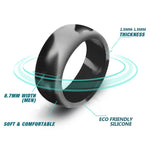 SiR013 8.7mm Curved Outdoor Sports Silicone Ring, No.11, No.12, No.13, No.14