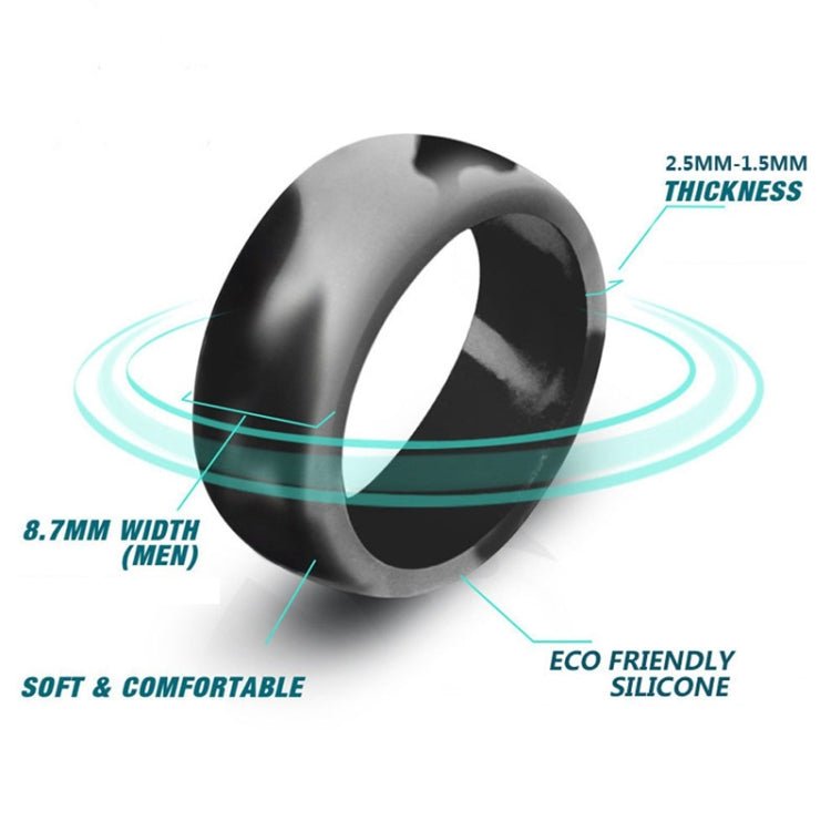 SiR013 8.7mm Curved Outdoor Sports Silicone Ring, No.11, No.12, No.13, No.14