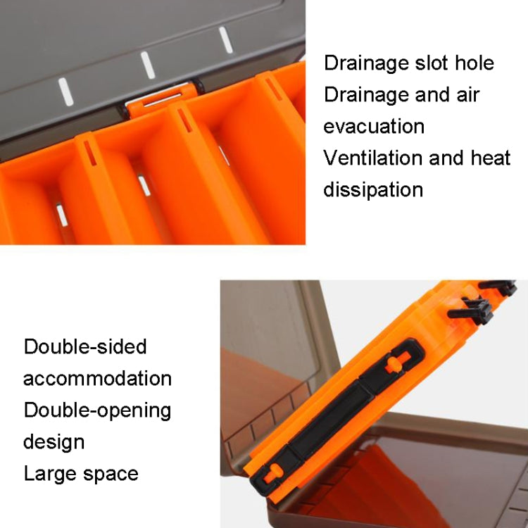 Double Side Luya Tool Box Translucent Bait Organizer, HB326 10 Grids, HB327 14 Grids