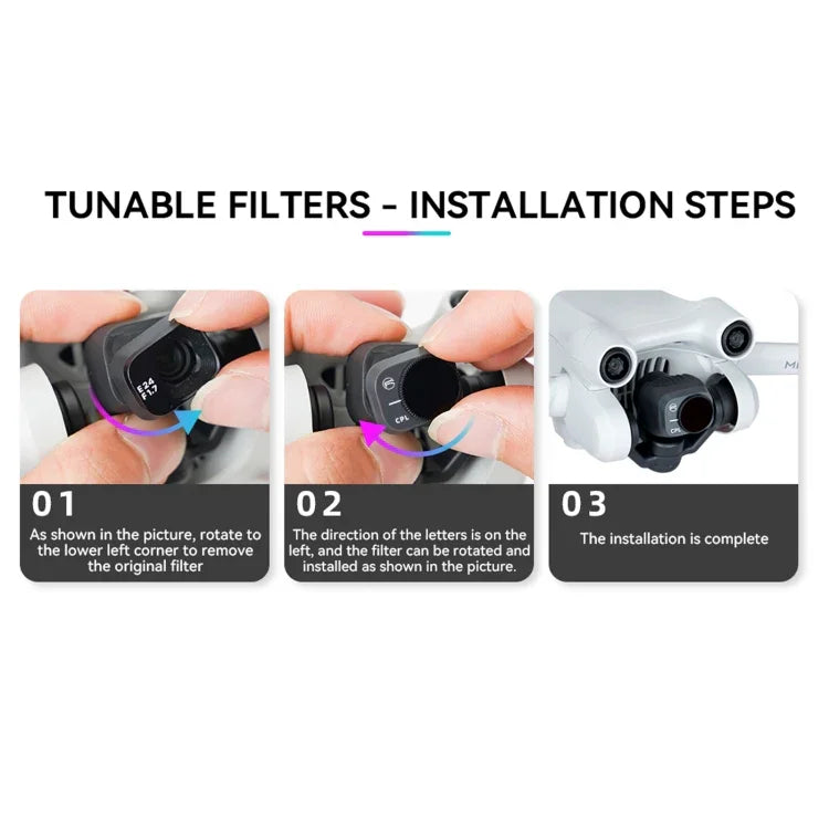 ملحقات طائرة بدون طيار DJI Mini 3 Pro RCSTQ فلاتر PL، ND8/PL، ND16/PL، ND32/PL، ND64/PL، 4 في 1 ND/PL 8/16/32/64، 6 في 1 UV+CPL+ND/PL 8/16/32/64