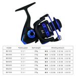 Fishing Reel Spinning Strong Metal Spool High Speed Sea Fish Reel, YUMOSHI BK1000, YUMOSHI BK2000, YUMOSHI BK3000, YUMOSHI BK4000, YUMOSHI BK5000, YUMOSHI BK6000, YUMOSHI BK7000