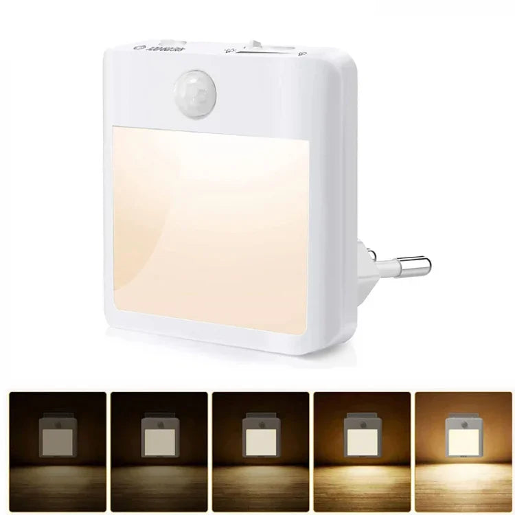 NL2101 Motion Sensor LED Night Light AC Plug Dimming Sleep Lights,Spec:, NL2101 Warm EU Plug, NL2101 Warm and White EU Plug, NL2101 Warm US Plug, NL2101 Warm and White US Plug, NL2101 Warm UK Plug, NL2101 Warm and White UK Plug