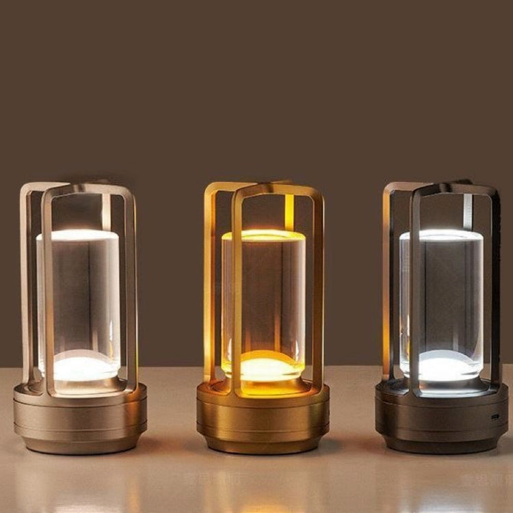 Vintage All Aluminum Cross Table Lamp Hotel Portable Outdoor Camping Touch Night Light, 2000mAh (Bronze), 2600mAh (Bronze), 2000mAh (Silver), 2600mAh (Silver), 2000mAh (Matte Black), 2600mAh (Matte Black)