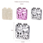 Tisch-Mini-Schminkspiegel mit galvanisierter Oberfläche, doppelseitig, für Damen, Spiegel (Lila), Spiegel (Silber), Spiegel (Beige)