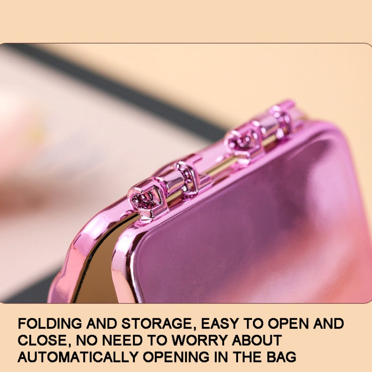 Tisch-Mini-Schminkspiegel mit galvanisierter Oberfläche, doppelseitig, für Damen, Spiegel (Lila), Spiegel (Silber), Spiegel (Beige)