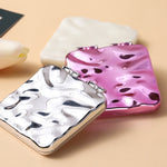 Tisch-Mini-Schminkspiegel mit galvanisierter Oberfläche, doppelseitig, für Damen, Spiegel (Lila), Spiegel (Silber), Spiegel (Beige)