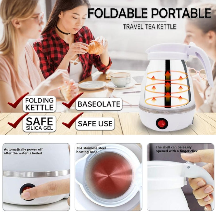 Portable Folding Silicone Electric Kettle for Household Travel, EU Plug 220V, US Plug 110V, UK Plug