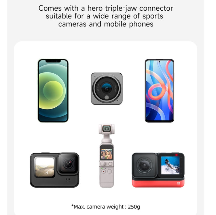 TELESIN 360 Degree Rotation Magnetic Backpack Clip Clamp Mount For Action Camera, TELESIN