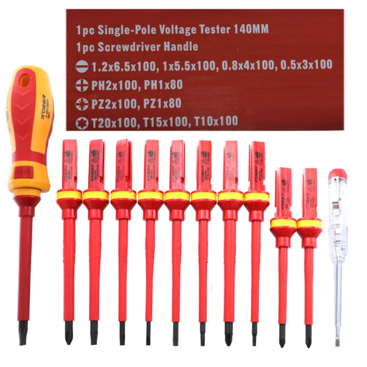 مجموعة مفكات معزولة كهربائي RDEER VDE-9913 13 في 1، VDE-9913